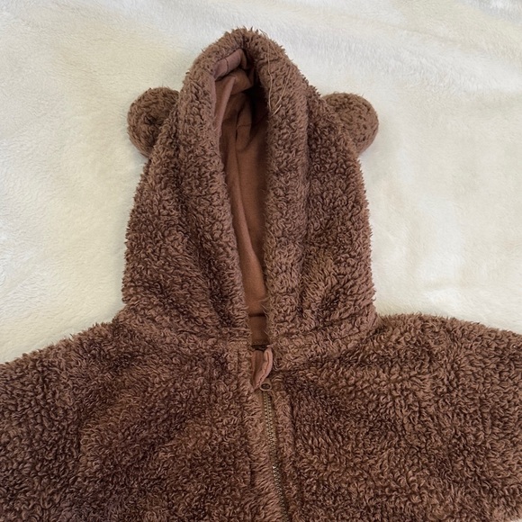 Snuggly Brown Teddy Bear Footie for Kids - Picture 2 of 4